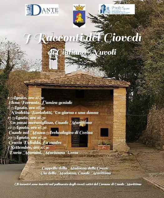 “I racconti del giovedì”, 1 Agosto – 5 settembre 2024, Cappella della Madonna delle Grazie, Via della Madonna, Casale Marittimo (PI), ore 18.30